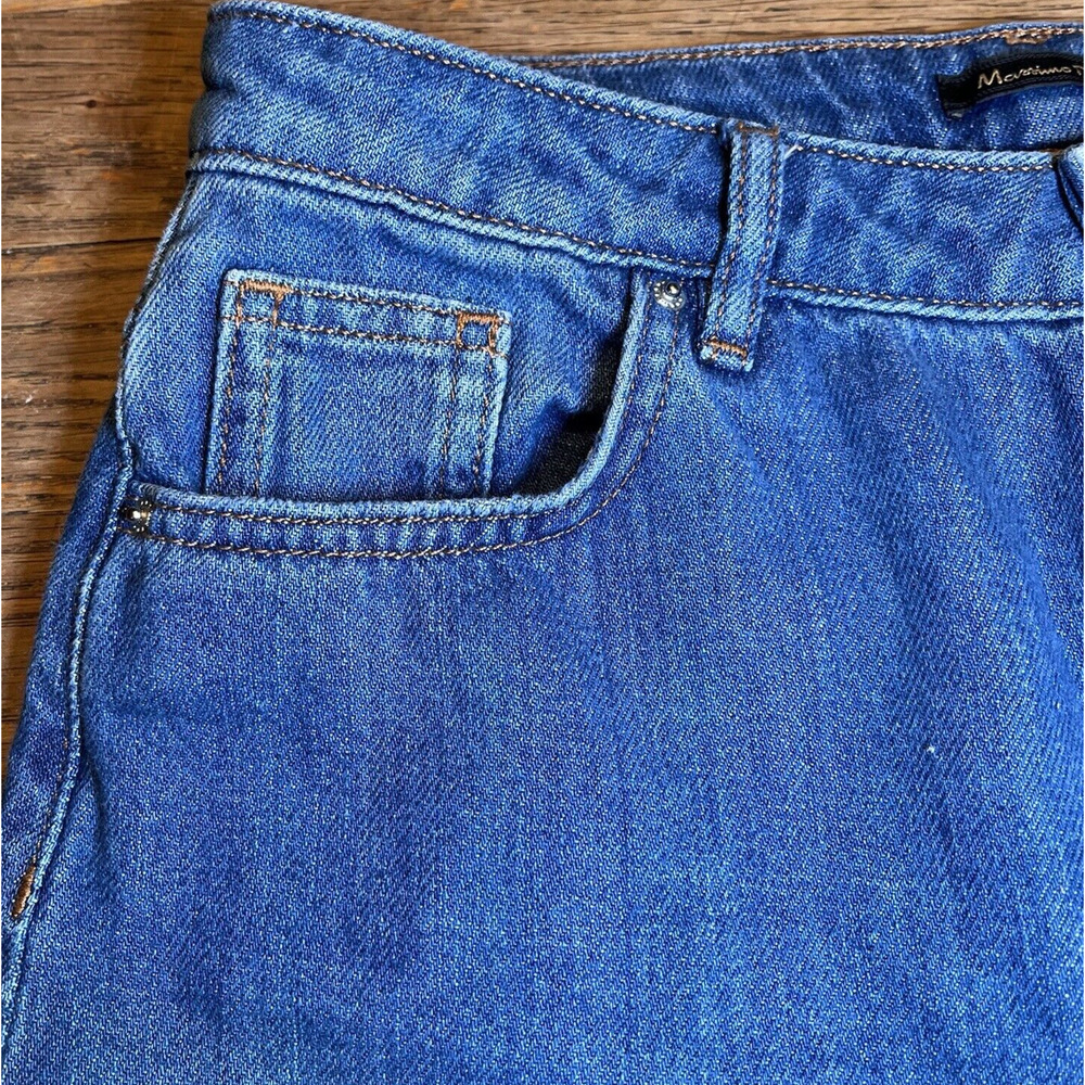 Massimo Dutti Women's High Rise Straight Leg Jeans Size 4 90s Style Made USA - Picture 5 of 14